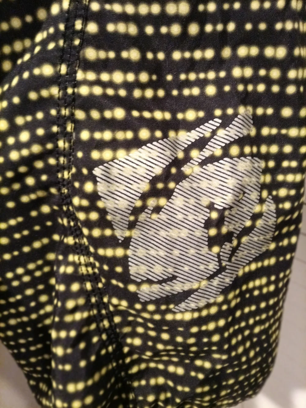 Islandhaze Black Swim Trunks with Yellow and White Dot Pattern Size XXL